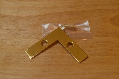 Polished Brass Flat Corner Brace 1''